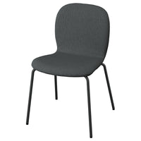 SKÅLSTA chair, Knäbäck dark grey/tubular metal/black-grey, 52x80x50 cm