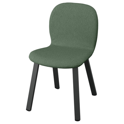 SKÅLSTA chair, Knäbäck grey-green/profiled metal/black-grey, 46x80x52 cm