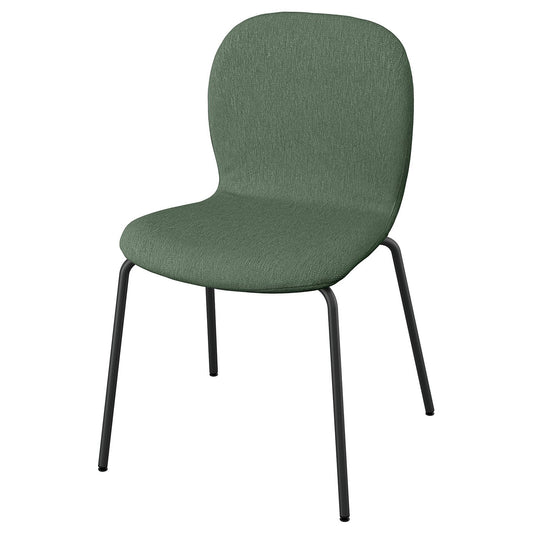 SKÅLSTA chair, Knäbäck grey-green/tubular metal/black-grey, 46x80x50 cm