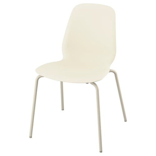 SKÅLSTA chair, plastic beige/tubular metal/light grey-beige, 45x81x50 cm