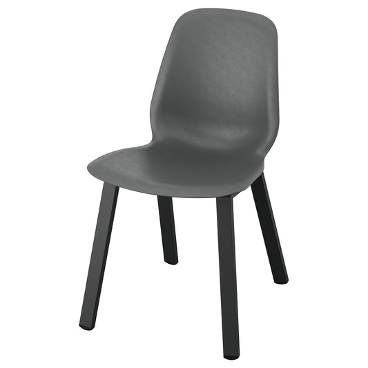SKÅLSTA chair, plastic black/profiled metal/black-grey