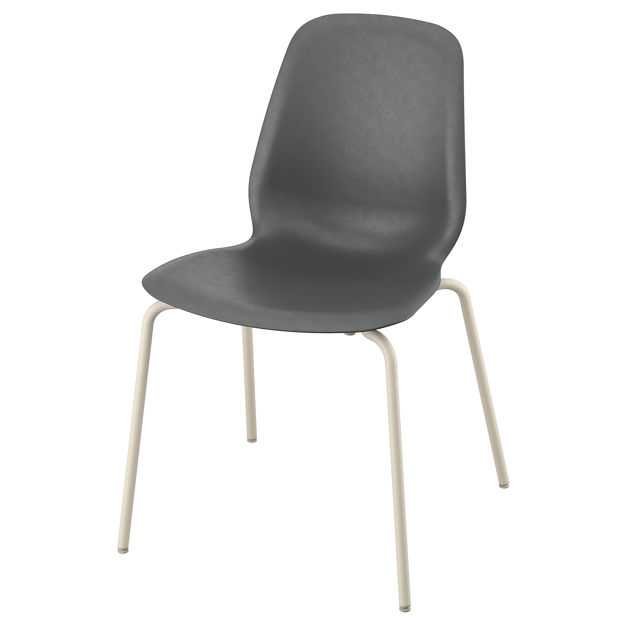 SKÅLSTA chair, plastic black/tubular metal/light grey-beige, 52x81x50 cm