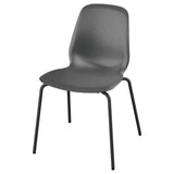 SKÅLSTA chair, plastic black/tubular metal/black-grey, 52x81x50 cm