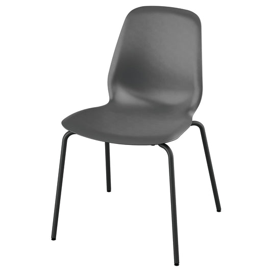 SKÅLSTA chair, plastic black/tubular metal/black-grey, 45x81x50 cm