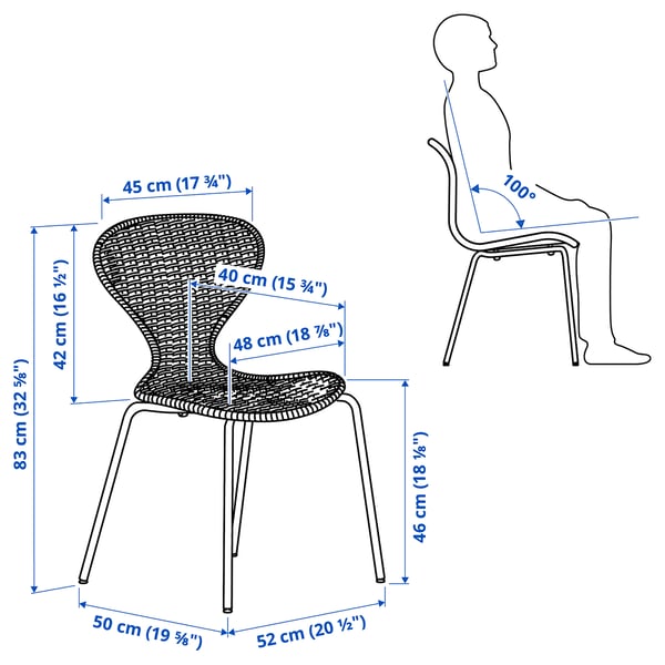 SKÅLSTA chair, rattan/tubular metal/light grey-beige, 52x83x50 cm