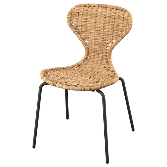 SKÅLSTA chair, rattan/tubular metal/black-grey, 49x83x50 cm