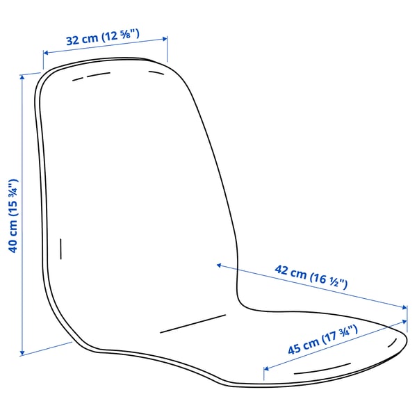 SKÅLSTA seat shell, plastic black, 45x42 cm