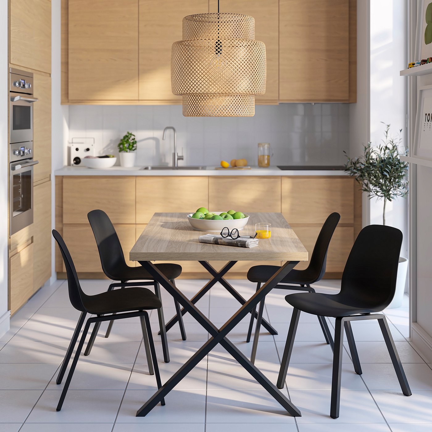 SKÅLSTA chair underframe, profiled metal/black-grey, 47x44x50 cm