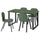 SKÅLSTA table and 4 chairs, dark grey-green marble effect U-shaped black-grey/Knäbäck grey-green profiled metal/black-grey, 140x80 cm