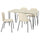 SKÅLSTA table and 4 chairs, light grey-beige hairpin black-grey/Knäbäck beige tubular metal/black-grey, 140x80 cm