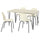 SKÅLSTA table and 4 chairs, light grey-beige hairpin black-grey/plastic beige tubular metal/black-grey, 140x80 cm