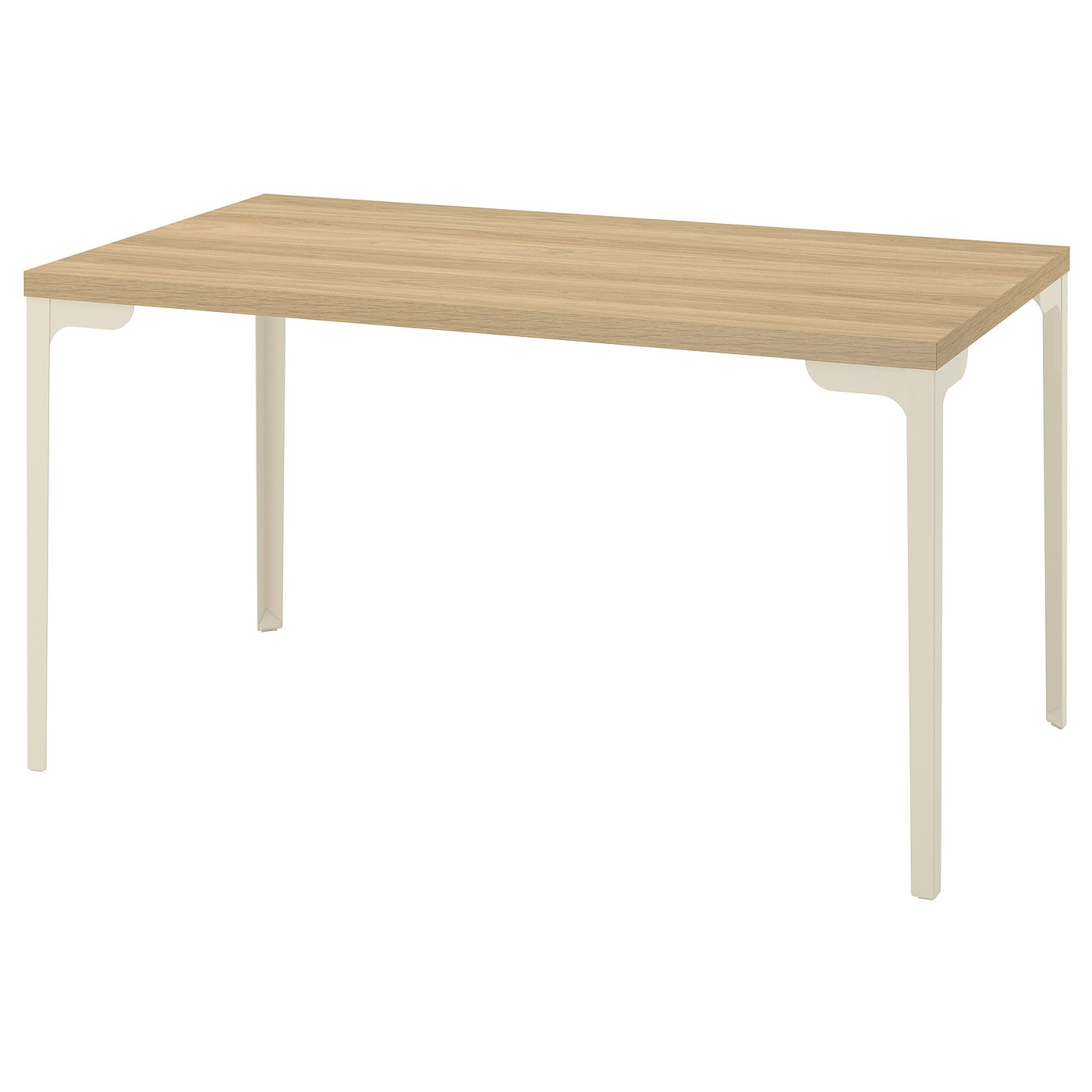 SKÅLSTA table, oak effect/straight light grey-beige, 140x80 cm