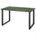 SKÅLSTA table, dark grey-green marble effect/U-shaped black-grey, 140x80 cm