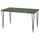 SKÅLSTA table, dark grey-green marble effect/hairpin black-grey, 140x80 cm