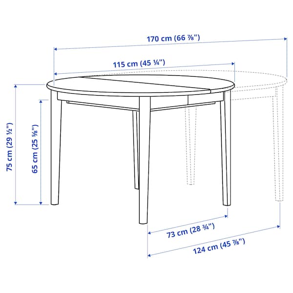 SKANSNÄS / GRÖNSTA - Table and 4 chairs, with armrest brown/white,115/170 cm