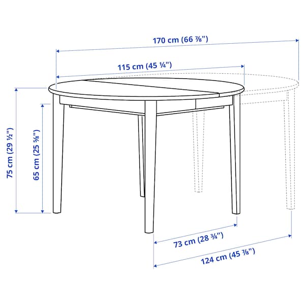 Ikea SKANSNÄS / GRÖNSTA - Table and 4 chairs, with armrests brown/turquoise,115/170 cm