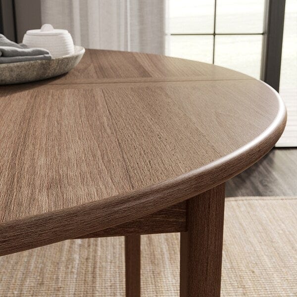 Ikea SKANSNÄS / GRÖNSTA - Table and 4 chairs, with armrests brown/turquoise,115/170 cm