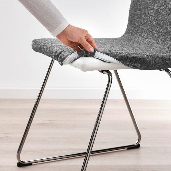 Ikea SKANSNÄS / LILLÅNÄS - Table and 4 chairs, brown beech/chrome Gunnared dark grey,115/170 cm