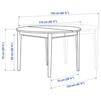 SKANSNÄS / LILLÅNÄS - Table and 4 chairs, brown beech/chrome Gunnared dark grey,115/170 cm