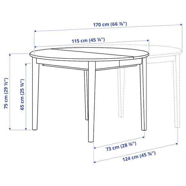 SKANSNÄS / SKANSNÄS - Table and 4 chairs, beech brown/beech brown,115/170 cm