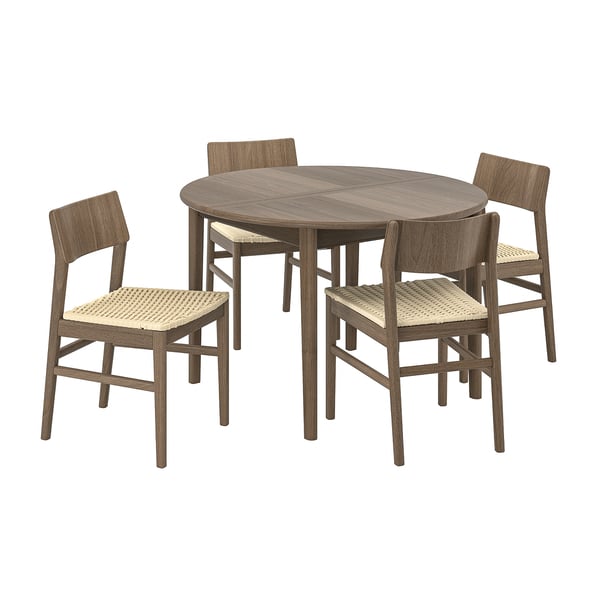 SKANSNÄS / SKANSNÄS - Table and 4 chairs, beech brown/beech brown,115/170 cm