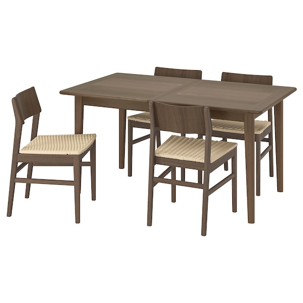 SKANSNÄS / SKANSNÄS - Table and 4 chairs, beech brown/beech brown,150/205 cm