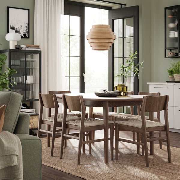 SKANSNÄS / SKANSNÄS - Table and 4 chairs, beech brown/beech brown,115/170 cm