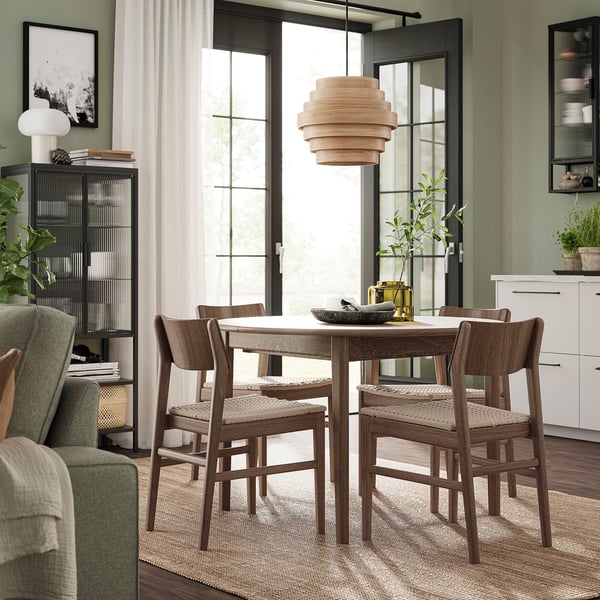 SKANSNÄS / SKANSNÄS - Table and 4 chairs, beech brown/beech brown,115/170 cm