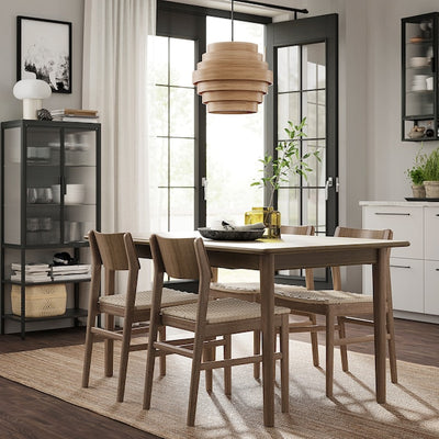 SKANSNÄS / SKANSNÄS - Table and 4 chairs, beech brown/beech brown,150/205 cm