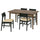SKANSNÄS / SKANSNÄS table and 4 chairs, brown beech/black beech, 150/205 cm