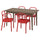 SKANSNÄS / STOCKHOLM 2025 table and 4 chairs, brown beech/red, 150/205 cm