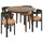 SKANSNÄS / STOCKHOLM 2025 table and 4 chairs, brown beech veneer/dark brown leather, 115/170 cm