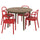 SKANSNÄS / STOCKHOLM 2025 table and 4 chairs, brown beech/red, 115/170 cm