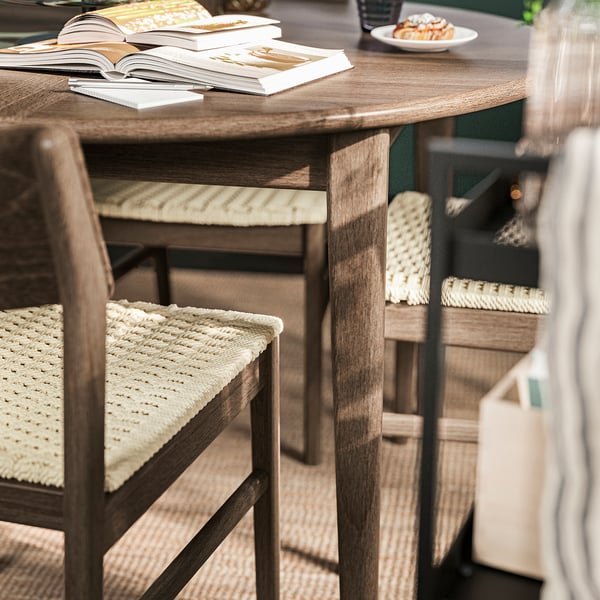 SKANSNÄS extendable table, brown beech/veneer, 115/170 cm