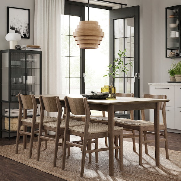 SKANSNÄS - Extending table, beech brown/wood veneer,150/205x90 cm