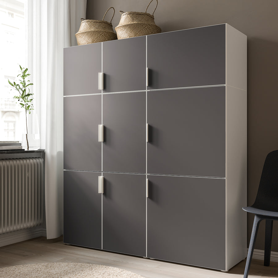 SKATVAL door with soft closing hinges, dark grey, 60x60 cm