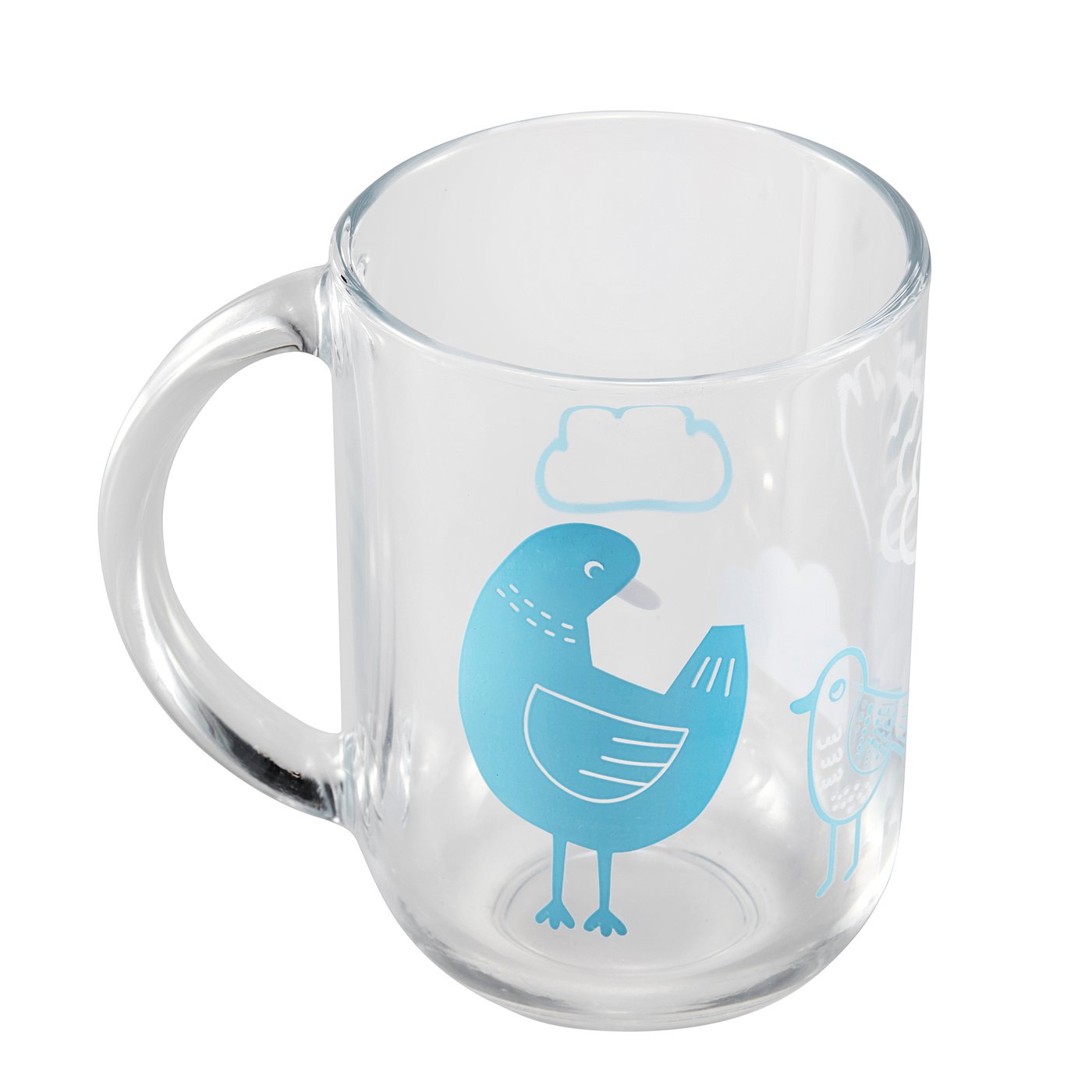 SKEDSTÖR mug, patterned/glass, 30 cl, 2 pack