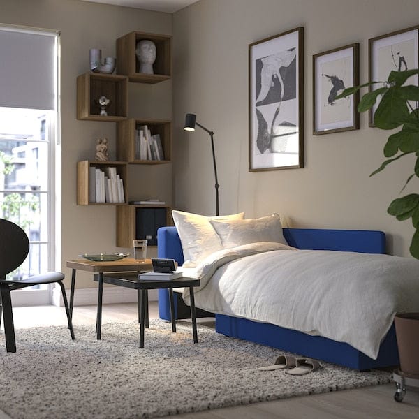 Ikea SKÖNABÄCK - 2-seater sofa bed, Knisa bright blue