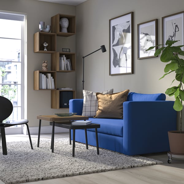 SKÖNABÄCK - 2-seater sofa bed, Knisa bright blue