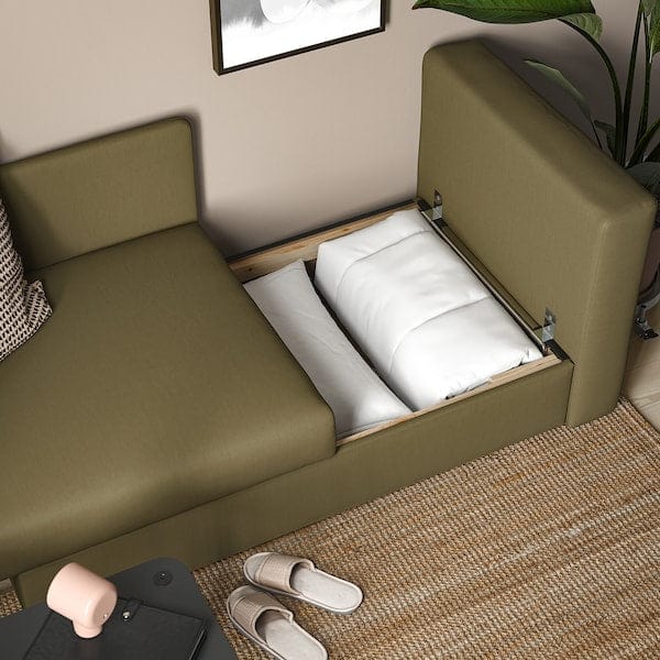 Ikea SKÖNABÄCK - 2-seater sofa bed, lime green Vissle