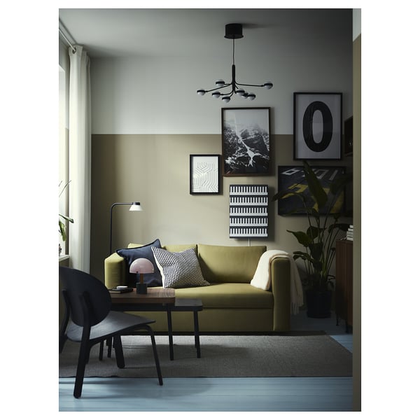 SKÖNABÄCK 2-seat sofa-bed, Vissle yellow-green, 158 cm
