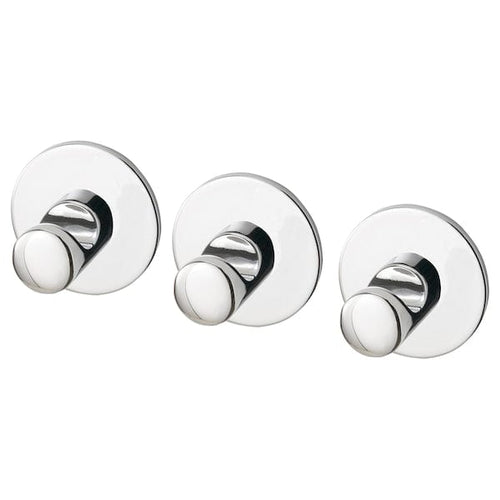 SKOGHALL hook, self-adhesive, chrome-plated, 4.6 cm, 3 pack