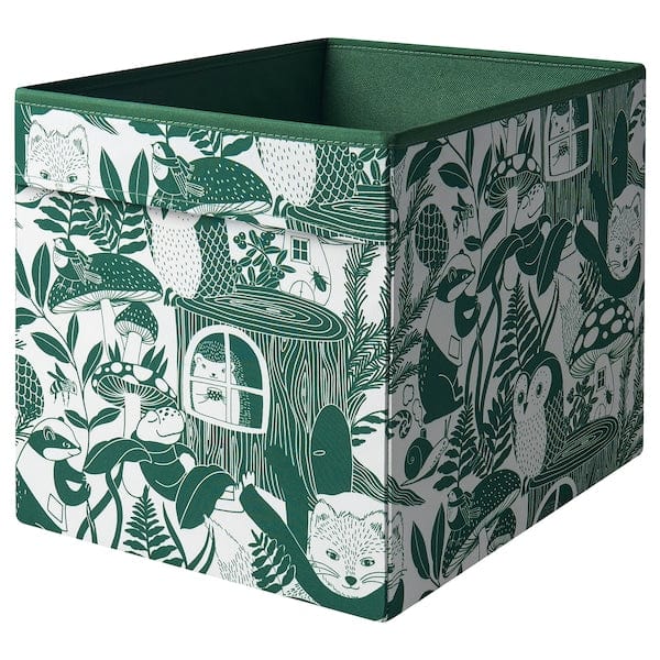 Ikea SKOGSDUVA - Box, green/white, 33x38x33 cm