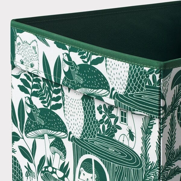 Ikea SKOGSDUVA - Box, green/white, 33x38x33 cm