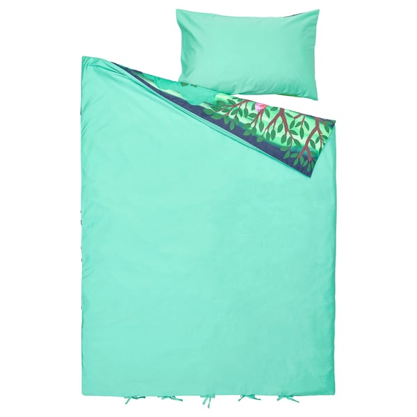 SKOGSDUVA duvet cover and pillowcase, multicolour/forest pattern, 150x200/50x80 cm