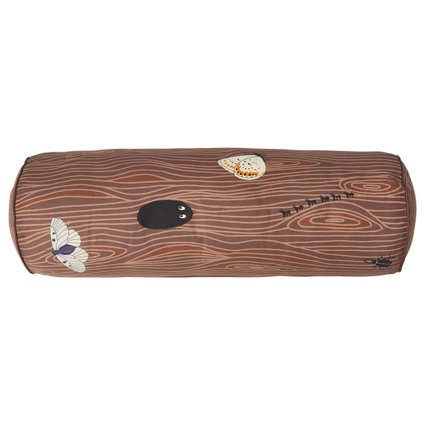 SKOGSDUVA cushion, cylinder shaped/brown, 80 cm