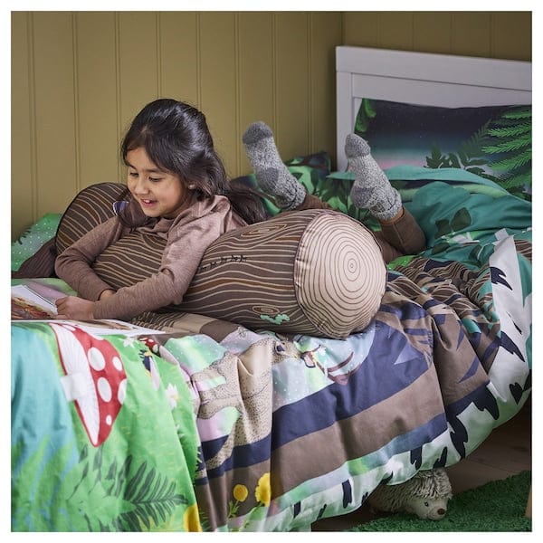 Ikea SKOGSDUVA - Pillow, cylindrical/brown,80 cm