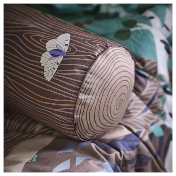 Ikea SKOGSDUVA - Pillow, cylindrical/brown,80 cm