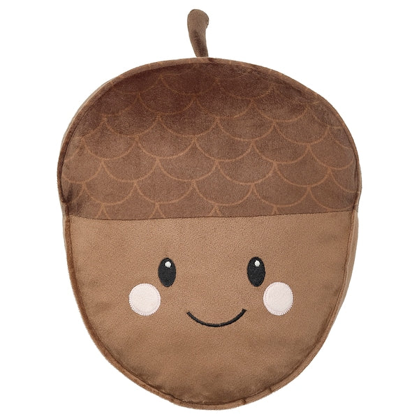 SKOGSDUVA - Pillow with pocket, shaped like an acorn/brown,32x37 cm