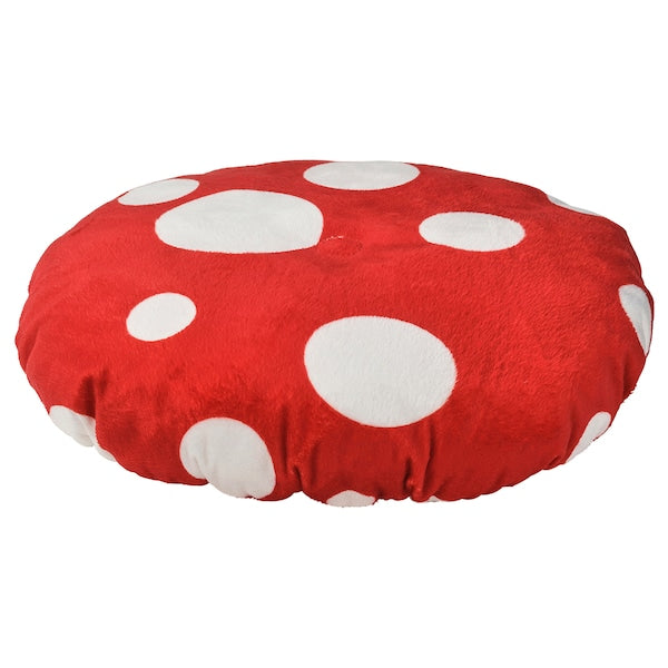 SKOGSDUVA - Stool cover, shaped like a poisonous mushroom/red white